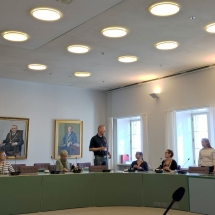 Wrap-up meeting for the Netherlands study trip at Helsinki City Hall